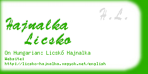 hajnalka licsko business card